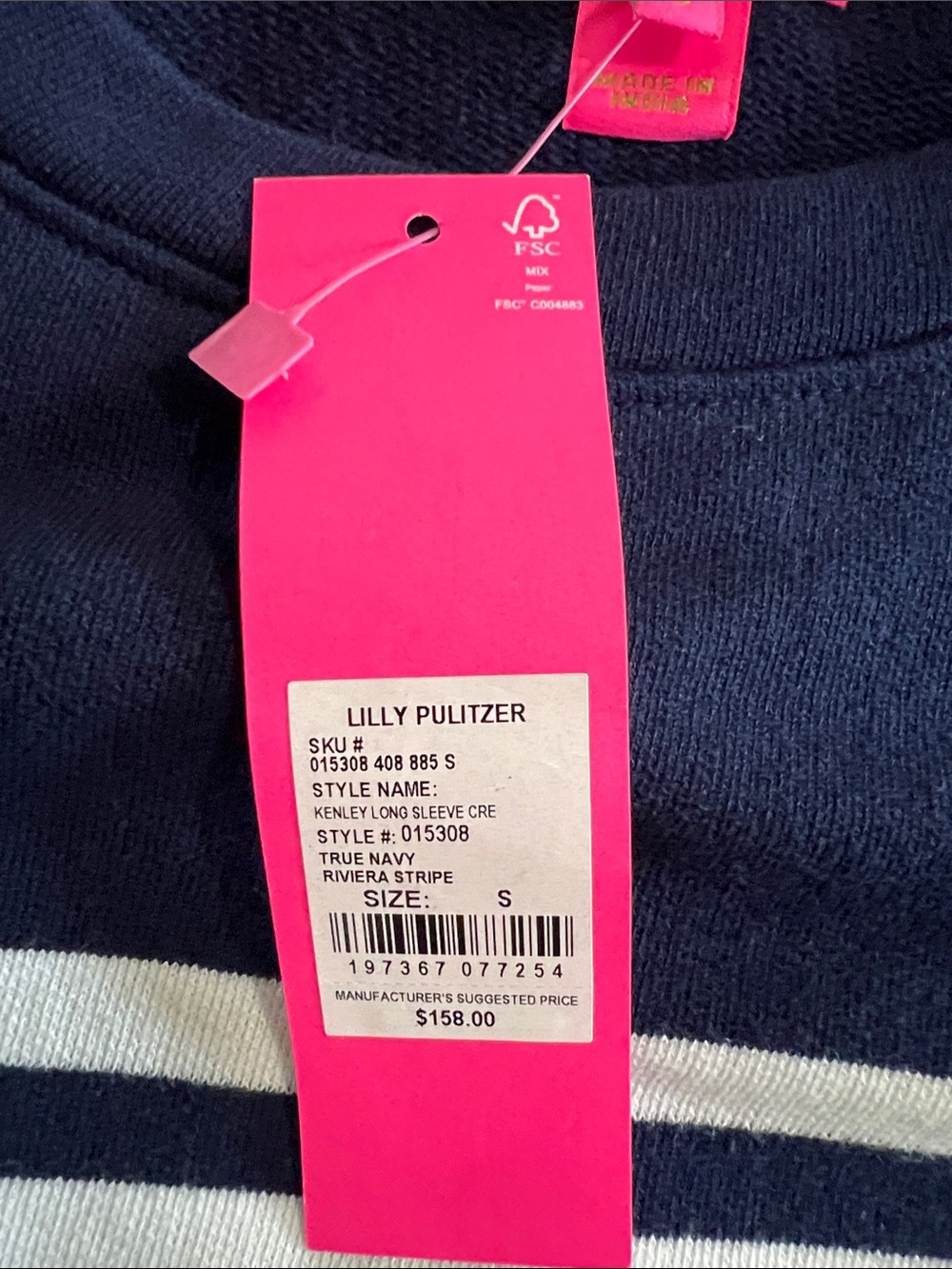 Lilly Pulitzer NWT Striped Navy White Dress Small Nautical Preppy - Picture 5 of 8